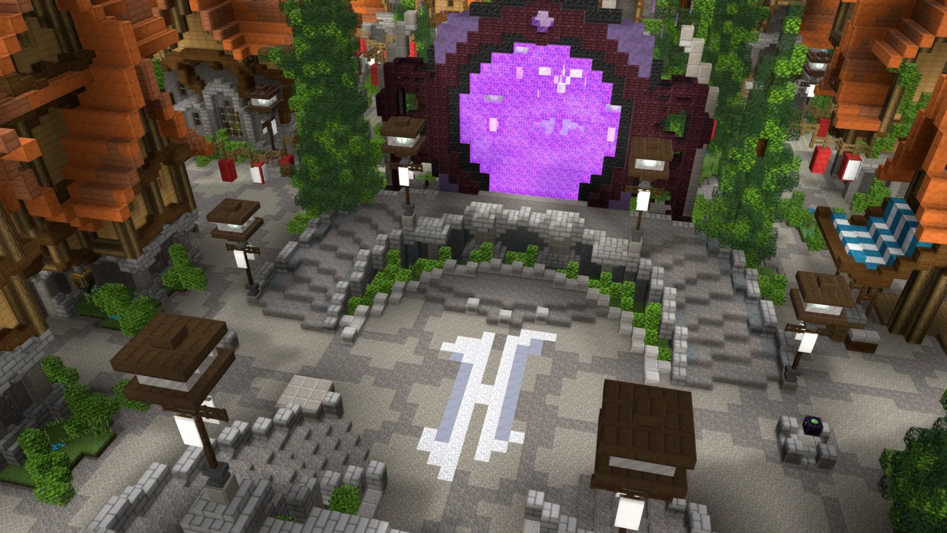 Hypixel server lobby showing the main spawn area